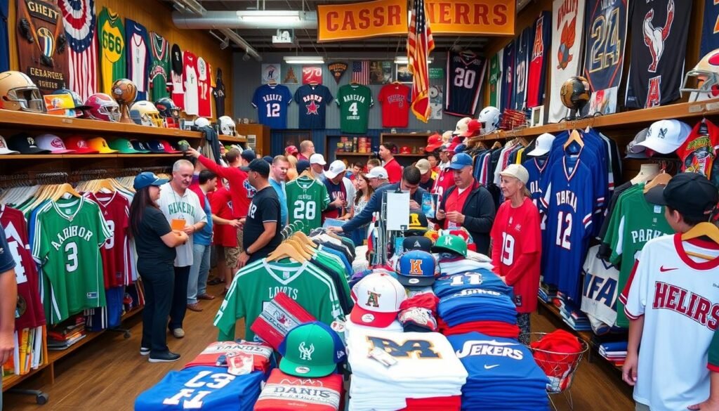 Local Sports Team Merchandise at Fan Shop
