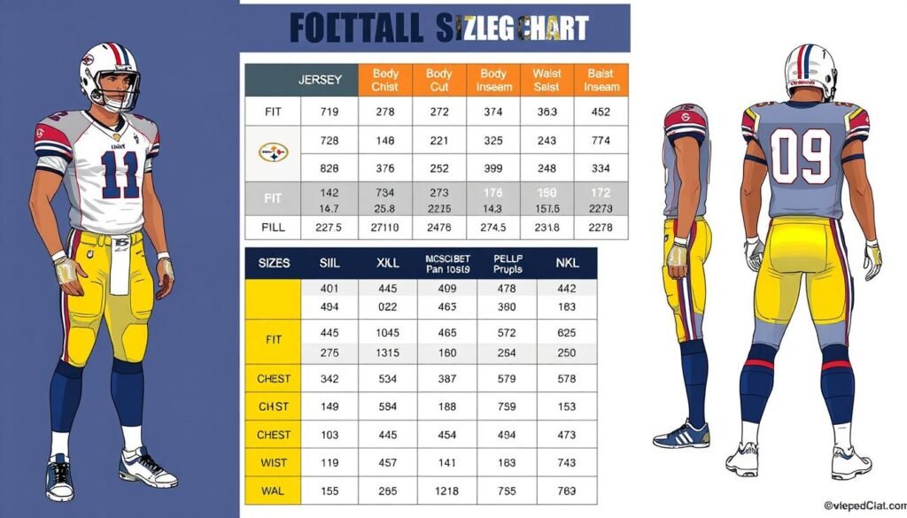 Proper football uniform sizing chart