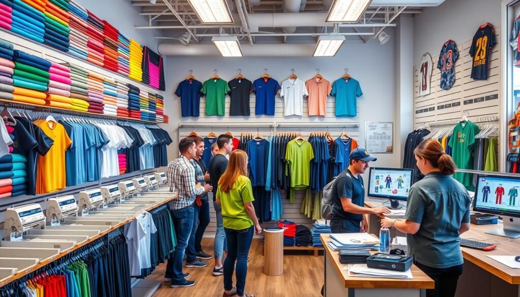 custom apparel shop ordering process