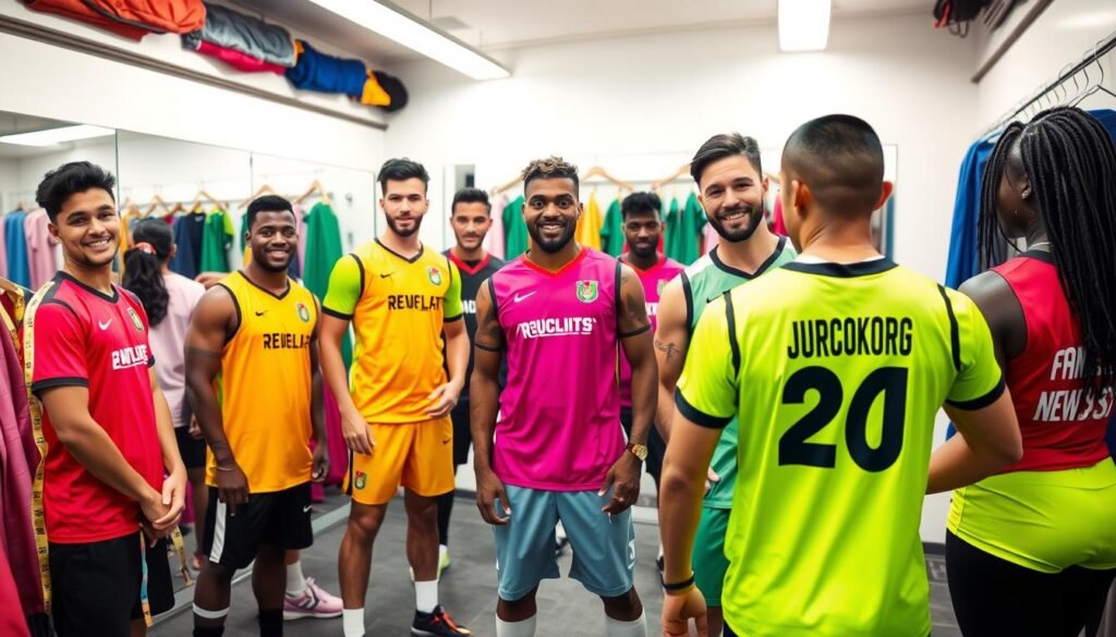 custom team jerseys fitting session